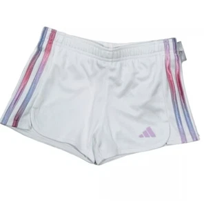 Adidas Girls 6X Gradient 3s Pacer Lined Mesh Short White MSRP $24 - Picture 1 of 5
