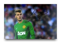 David De Gea Hand Signed 6x4 Photo Manchester United Goalkeeper Autograph + COA