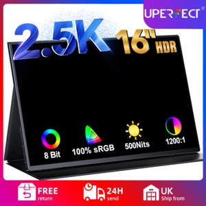 1200:1 15,6" 2K tragbarer Monitor HDMI IPS Ultra Slim 2560*1600 USB C Bildschirm - Bild 1 von 16