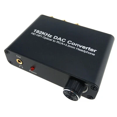 Toslink Coaxial Optic to Analog Stereo Audio Converter RCA Output Volume Control - Image 1 of 4