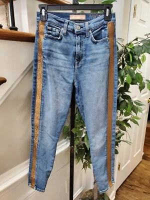 7 For All Mankind Lux VTG Denim Blue Cotton Mid Rise Skinny Leg Casual Jeans 24 - Image 1 of 4