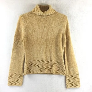 Canyon River Blues LS Turtle Neck Lattice Cut-Out Soft Knit Sweater NEW Size L - Picture 1 of 10