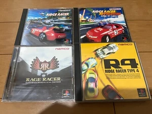 Ridge Racer & Revolution & Rage Racer & R4 Japan PlayStation PS1 with BOX,Manual - Picture 1 of 19