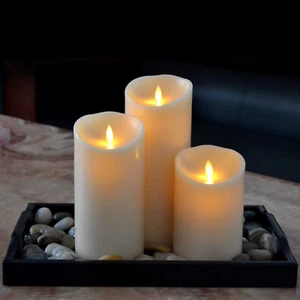 Luminara Flickering Flameless LED Pillar Candles Moving Wick With Remote Timer - Picture 1 of 18