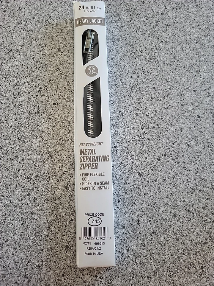 COATS CLARK CNCF25A-24.2 CNCF25A-24 2 C C HEAVY WT ALUMINUM SEPARATING ZIPP...