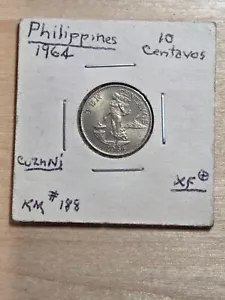 Philippines 10 Centavos coin, 1964. KM# 188, nickel-brass. Woman and volcano. - Picture 1 of 4