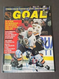 1990 NHL GOAL MAGAZIN RANDY BURRIDGE SIGNIERTE AUSGABE BRUINS AUTO - Bild 1 von 2