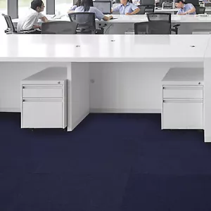 Dunkelblau Teppichfliesen Selbstklebend 24" x 24" Teppichboden Bodenbelag 15Pcs - Bild 1 von 17