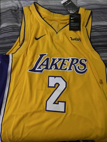 Lonzo Ball Los Angeles Lakers Jersey Nike Gold NBA Size L Cover