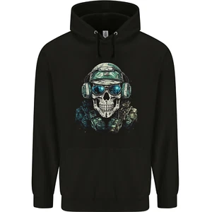 Military Skull Army Marines Artillery Soldier Childrens Kids Hoodie - Picture 1 of 3
