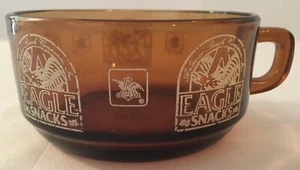 Vintage Anchor Hocking Brown Eagle Snacks Handled Bowl - Picture 1 of 3