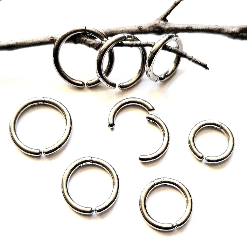 Edelstahl Creolen Ohrclips Klappcreolen ohne Loch Klemmkreolen  SERAJOSY - Bild 1 von 1