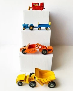 1960s MATCHBOX 4 Vehicles Ford Tractor, Curtiss-Wright, Allis-Chalmers KING SIZE - Picture 1 of 16