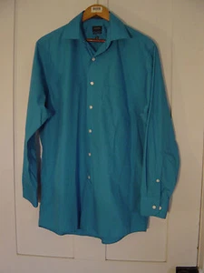 MEN'S ARROW CLASSIC FIT LONG SLEEVED DRESS SHIRT TURQ BLUE SIZE 15 1/2 X 33 - Picture 1 of 7