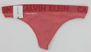 NWT Calvin Klein QD3636 "Ultimate" Cotton Logo Thong, Pink (671), S - Picture 1 of 5