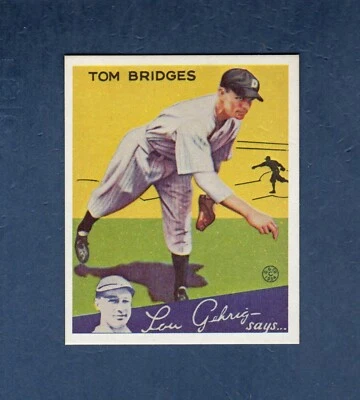 #44 TOM BRIDGES, Tigers | 1934 Goudey Gum Co. card | REPRINT 123 issued 1976 - Image 1 of 2
