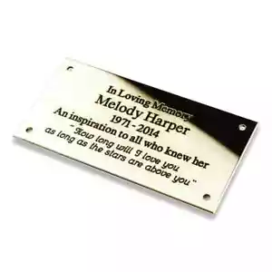 Solid Brass Engraved Plaques - 15 sizes plain back or screw fittings - Picture 1 of 2