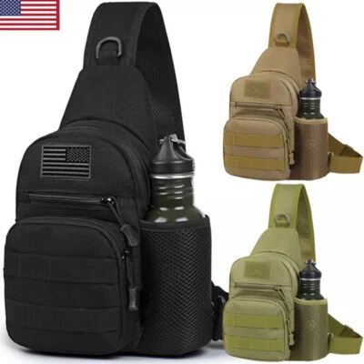 Hombres Táctico EDC Bolso Bandolera Mochila Pequeño Militar Hombro Bandolera Bolso Pecho Foto 1 de 4