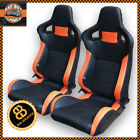 Pair BB6 Reclining Titling Car Bucket Sports Seats + Universal Runners