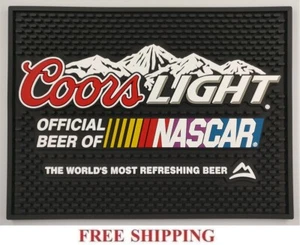 COORS LIGHT NASCAR RACING BEER SPILL MAT BAR MAT COASTER NEW Approx. 12x9.5 - Picture 1 of 1