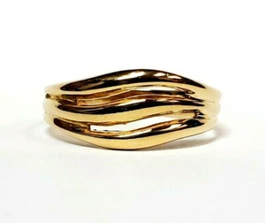 Portuguese 19k Yellow Gold 3 Row Ring Size 12 - Picture 1 of 4