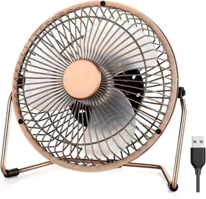 Mini Ventilador de Escritorio USB Silencioso Pequeño Ventilador Portátil Retro - Picture 1 of 7