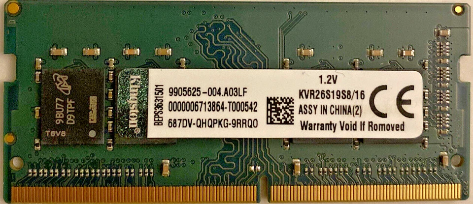 Kingston Mémoires ValueRAM SODIMM Ddr4 Pc4-21300 - 16go / Cl19