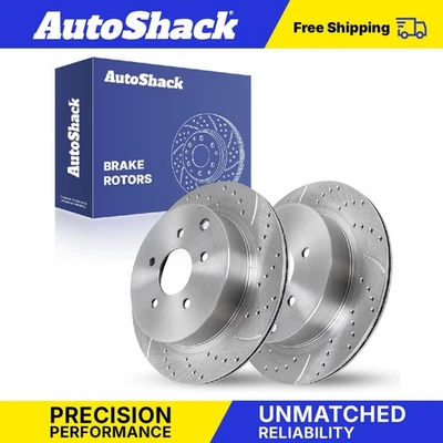 Rear Drilled Slotted Brake Rotors for 2005-2012 Nissan Pathfinder 4.0L V6 - Image 1 of 4