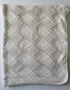 Vtg L.L.Bean Lion Crafters North Bay Products 100% Cotton Knitted Throw.65 X 60" - Picture 1 of 8