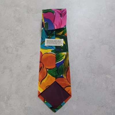 Corbata vintage Banana Republic safari y viaje para hombre algodón floral tropical EE. UU. Foto 1 de 4