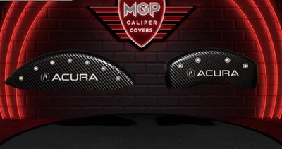 Conjunto de 4 capas de pinça de disco de freio 2014-2016 "Acura MDX" dianteiro + traseiro carbono MGP - Imagem 1 de 4