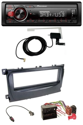 Pioneer 1DIN MP3 DAB USB AUX Autoradio für Ford Focus C-Max Galaxy ab 2007 schwa - Bild 1 von 4