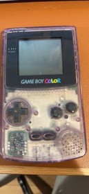 Nintendo Game Boy Color Atomic Clear Purple Handheld, Color Screen with games