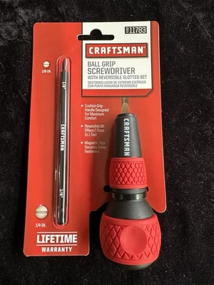 NOS 🔥 Sears Craftsman Ball Grip Screwdriver Red 11783 Reversible Bit Japan - Image 1 of 4