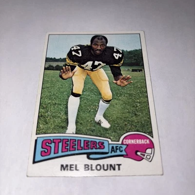 1975 Topps Football #12 Mel Blount ROOKIE card Pittsburgh Steelers HOF EXMT - Image 1 of 2