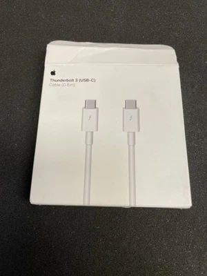 New Apple Thunderbolt 3 (USB-C) Data Cable (White) - Box Opened MQ4H2AM/A 0.8m - Image 1 of 4