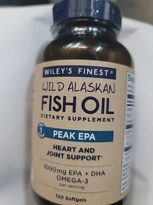 Wiley's Finest Wild Alaskan Fish Oil Peak EPA Triple Strength 120 Softgels 11/25 - Image 1 of 2