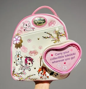 NUEVO CON ETIQUETAS Tokidoki Unicorno Flor de Cerezo Mini Mochila con Bolsa Llavero! - Imagen 1 de 8