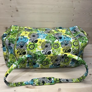 Vera Bradley Retired Limes Up X Large Duffle Bag Cotton Quilted 26" Floral - Picture 1 of 13