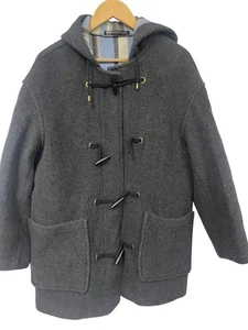 Gloverall Grey Coat Hooded Fire Toggle England Duffle Heavy Overcoat Size EUR 46 - Picture 1 of 5
