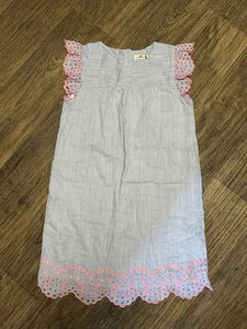 Vineyard Vines Girls Flutter Sleeve Dress Size 12 Blue And Pink - Picture 1 of 22