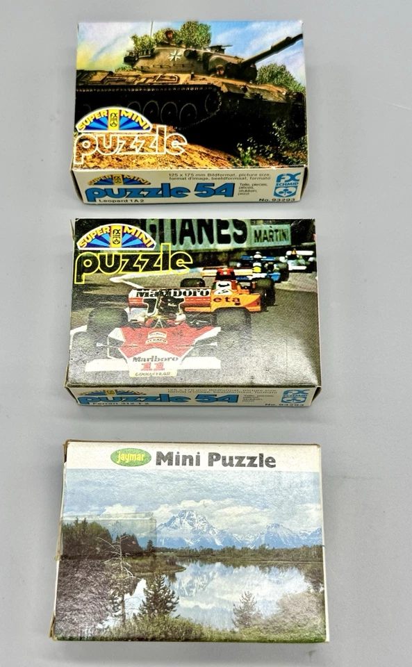 Lote de rompecabezas vintage de 54 piezas, Panzer Leopard 1A2, Ferrari 312, Grand Tetons como nuevo Foto 1 de 4