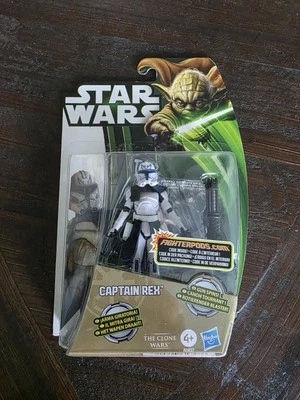 Star Wars Clone Wars Captain Rex CW04 Yoda Green Card Action Figure New - Image 1 of 4