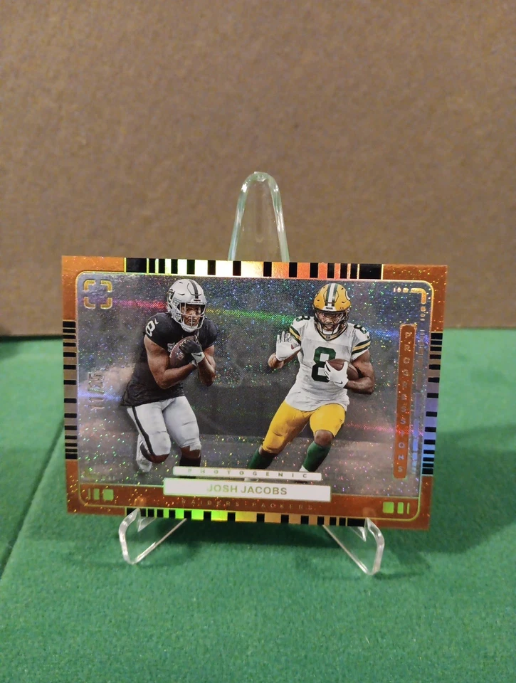 2024 Panini Photogenic JOSH JACOBS PROGRESSIONS ORANGE SP 11/25 Raiders/Packers - Image 1 of 3