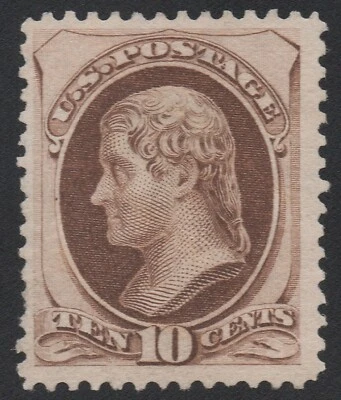 US # 188 *MINT NO GUM* { 10c BROWN JEFFERSON } SOFT POROUS PAPER OF 1879 CV$ 700 - Image 1 of 3