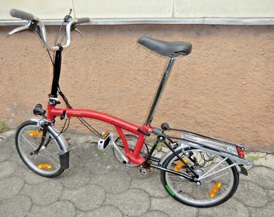 BROMPTON Faltrad T3 Rot | 3 Gänge | 16 Zoll | Beleuchtung Schutzbleche TOP OVP - Bild 1 von 4