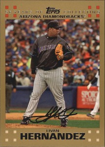 2007 Topps Gold Arizona Diamondbacks Baseball Card #42 Livan Hernandez/2007