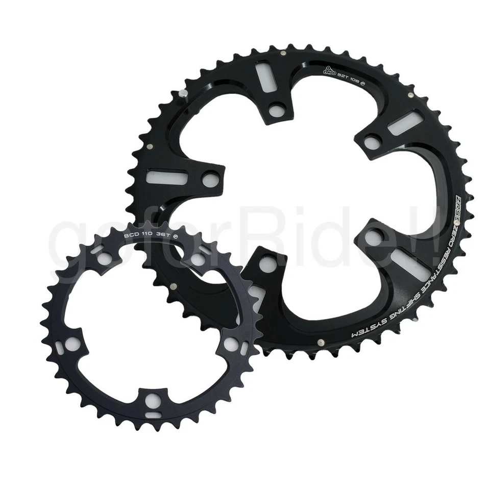 DRIVELINE Chainring 53/52/50T,39/36/34T 7075/T6 BCD 110MM Black,11 Spd Road Bike - Image 1 of 4