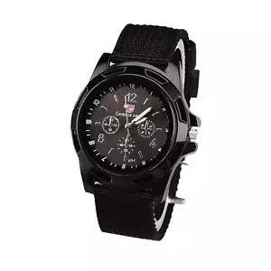 SWISS ARMY Sport Men's Fabrics Black Swiss Army Wrist Watch Black White - Picture 1 of 3