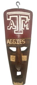 Texas A&M Aggies geschnitzte Holz Wandbehang Maske 13,25" x 5" x 1,5" selten schön! - Bild 1 von 2